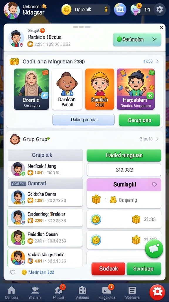 lebah777 - Tampilan menu utama dengan pilihan karakter dan level.