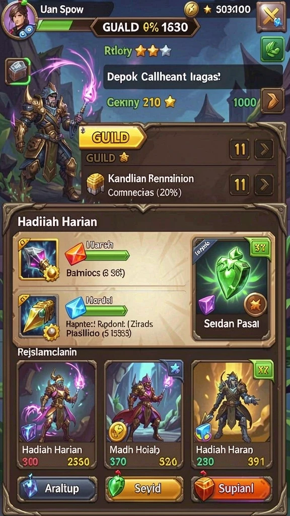 okidr - Menu permainan yang mudah dinavigasi.
